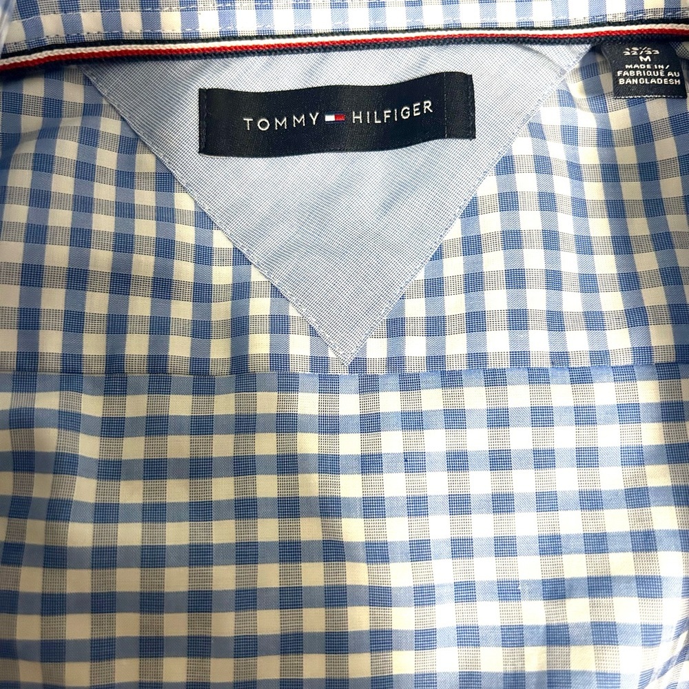 Tommy Hilfiger Light Blue Gingham Men's Shirt - Picture 2 of 5